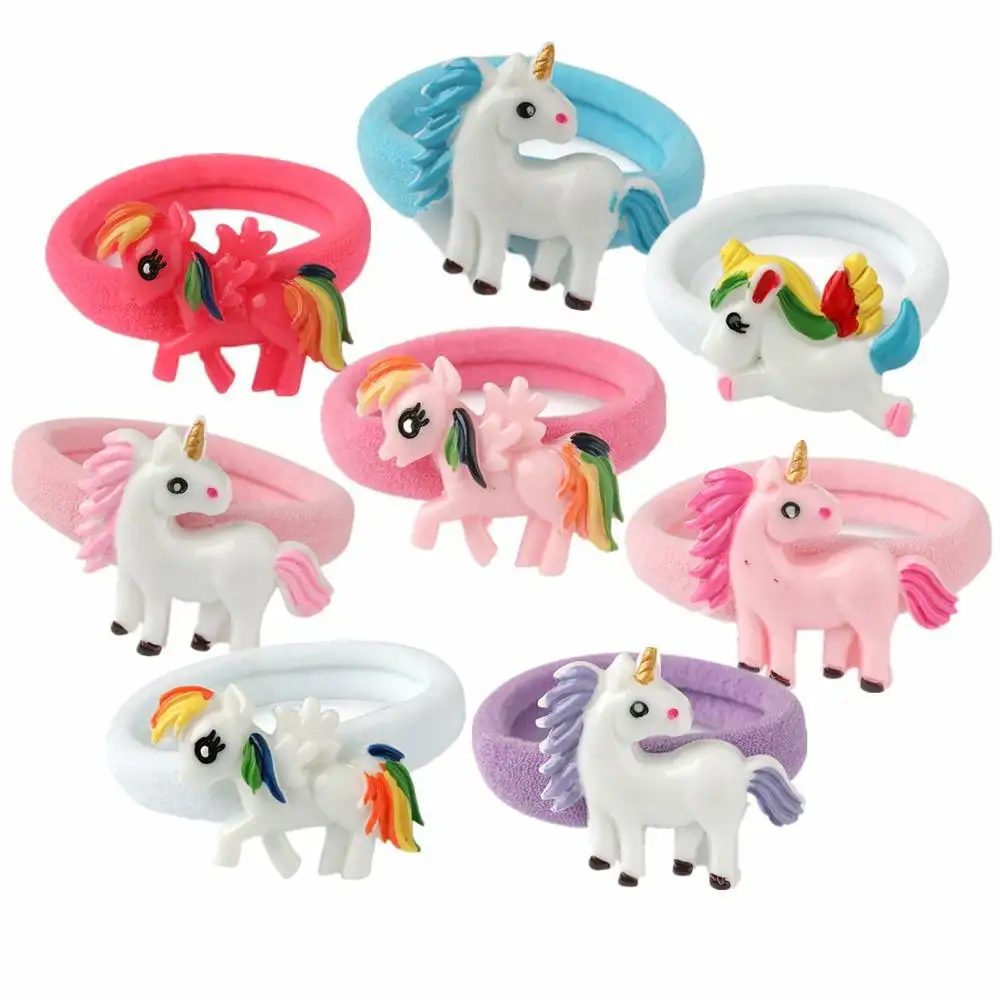 Cô Gái Tóc Tie Trẻ Em Unicorn Đàn Hồi Tóc Ban Nhạc 3D Phim Hoạt Hình Vương Miện Ponytail Chủ Bé Ngọt Ngào Unicorn Ban Nhạc Cao Su