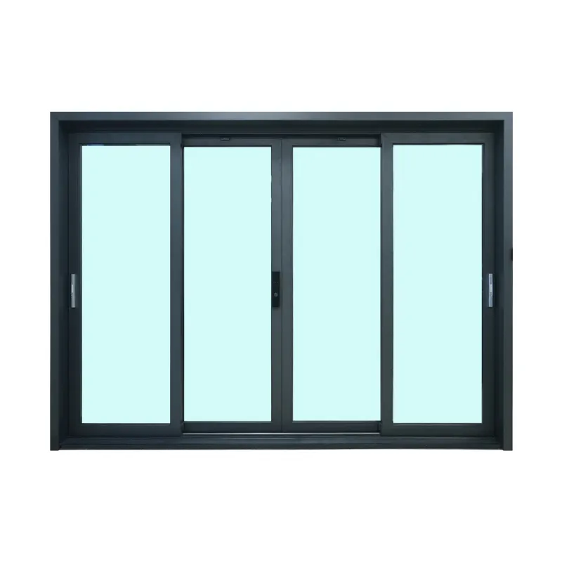 Modern Design Op Maat Gemaakt Balkon Schuiframen 4X3 Aluminium Schuifraam Blauw Glas Met Grill Voor Huis