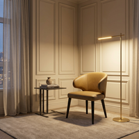 Chaise de salle à manger minimaliste en tissu, chaise à accoudoirs incurvés moderne avec pieds en bois pour la maison, la salle de bain et l'entrée