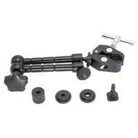Support universel pour caméra, bras articulé à friction de 11 pouces avec super pince, kit d'accessoires pour moniteur de caméra et support de lumière LED
