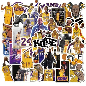 Kobe – autocollants étoiles de basket-ball pour garçons, Skateboard, bagages, ordinateur portable, bouteilles, casque, vélo, Sport, Graffiti, 50 pièces