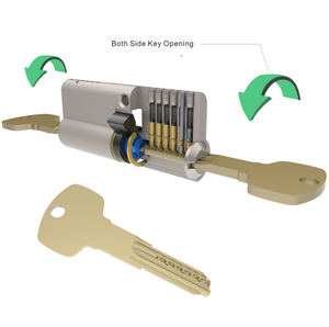 Jixin Euro Serrure à cylindre antivol à rainure serpent pour porte à mortaise interactive Serrure en laiton avec 3 clés - Product Image 3