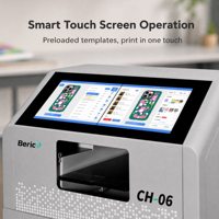Imprimante UV Beric Mini A5 CH-06, machine d'impression à plat automatique pour la personnalisation de coques de téléphone, d'acrylique, de cuir et de bois