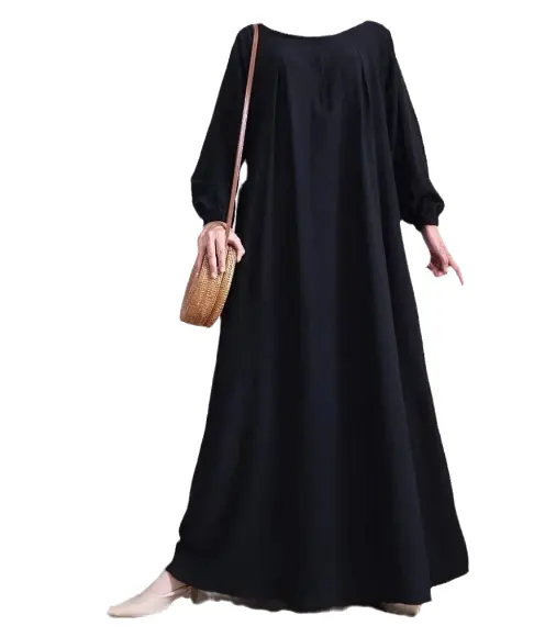 Gaun Maxi longgar wanita Abaya Arab bergaya gaun pesta untuk wanita Muslim wanita gaun kasual produsen grosir