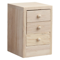 Mini-meuble de maison de poupée 1:12, table de chevet simple à trois compartiments ob11