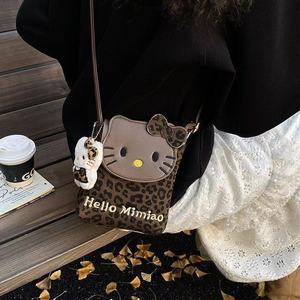 Hello Mimiao Leopard <b>Print</b> Cat <b>Mini</b> Crossbody Bag 7 Inch Cartoon Women's Everyday Outfits Spring 2023 Cell Phone Pouch - Product Image 1