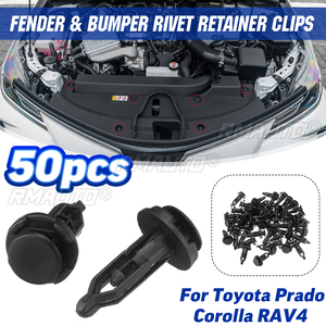 50 piezas de clips de sujeción de 9 mm para guardabarros, remaches de parachoques, abrazaderas fijas para Toyota Prado Corolla RAV4 - Product Image 1