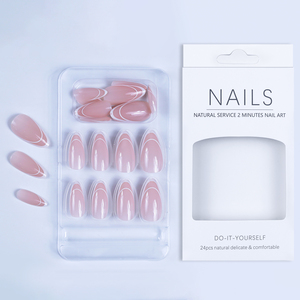 Lot <span class=keywords><strong>de</strong></span> 24 <span class=keywords><strong>Faux</strong></span> Ongles Brillants Amande à Coller, Prêts à l'Emploi en ABS, avec Boîte d'Emballage Personnalisée pour Doigts - Product Image 6
