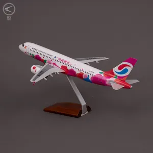 Modelo de avión de ABS, pintura a Color, decoración elegante para regalo de negocios, 37cm, Airbus, A320, Xingfu, zonero, 1/100