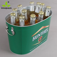 Ventas directas de fábrica MOQ bajo 10L Super Bock Ice Bucket Beer Promocional Galvanizado Metal Square Ice Bucket