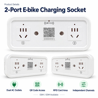 Station de recharge pour vélos à 2 ports avec code QR et carte RFID pour usage domestique et commercial de vélos électriques - Fabrication OEM en Chine