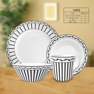 Juego de vajilla de porcelana de hueso con borde blanco de alta calidad, cuencos de plato Floral de lujo ecológicos personalizables para bodas, eventos, hoteles - Product Image 3