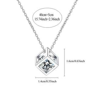 1 Carat Moissanite Rubik's Cube Necklace 925 Sterling Silver Niche Design High Fashion Cute <b>Girlfriend</b> Souvenir <b>Birthday</b> <b>Gift</b> - Product Image 5