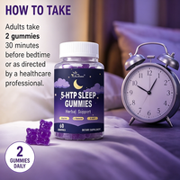 Gummies naturelles aux herbes Source Factory 5-HTP pour le sommeil, riches en glycine, L-théanine et 5-HTP.