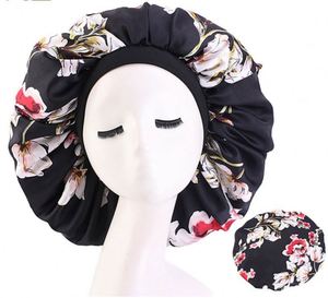 Grand bonnet de nuit en satin de soie avec bande élastique large et confortable pour femme - Product Image 1