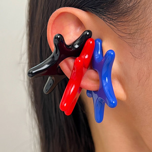 Venta al por mayor de aretes de estrella de mar irregulares sin perforación, dulces y geniales, clips para orejas personalizados, joyería de acrílico colorida - Product Image 1