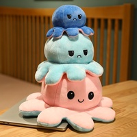 USMILEPET Jouet en peluche pour animaux de compagnie, poulpe réversible à deux expressions, jouet de compagnie mignon pour mordiller