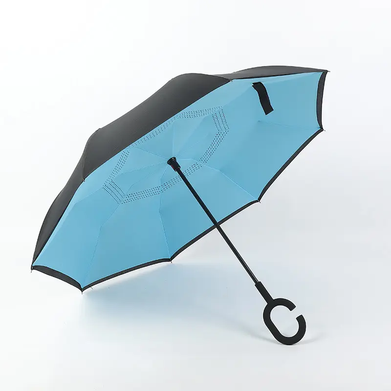 Paraguas de doble capa para coche, sombrilla invertida para lluvia, personalizada, con impresión de logotipo, nuevo diseño