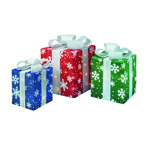 Boîtes cadeaux lumineuses LED 100L à motif flocon de neige scintillant pour Noël, décoration extérieure, motif lumineux blanc chaud - Product Image 2