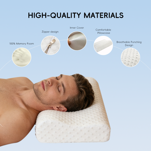 Oreillers ergonomiques modernes YUE RISE en mousse à mémoire <span class=keywords><strong>de</strong></span> <span class=keywords><strong>forme</strong></span> à rebond lent, avec soutien cervical amélioré pour le lit - Product Image 4