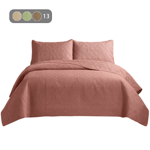 Bộ chăn ga gối đệm microfiber siêu âm may chần 3 món, chất lượng cao cấp, sang trọng, họa tiết hình thoi - Product Image 1