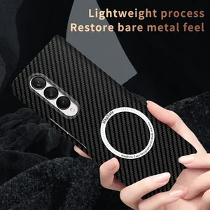 Étui magnétique de luxe en fibre de carbone pour <span class=keywords><strong>Samsung</strong></span> Z Fold 5 4 3 <span class=keywords><strong>2</strong></span> Z Flip 4 3 <span class=keywords><strong>ZFold</strong></span> Fold4 Fold5 Cover - Product Image 2