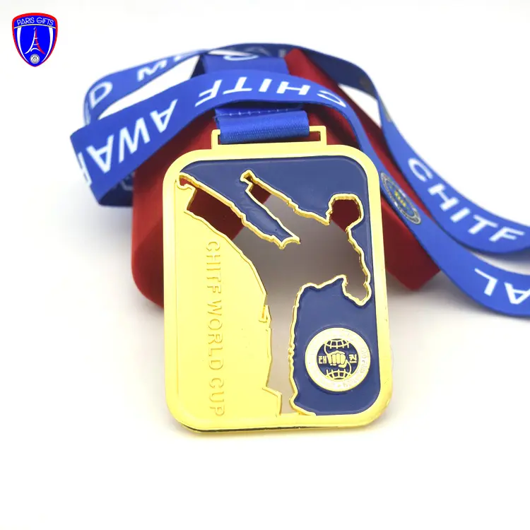 Золотистый медальон для тхэквондо, спортивные медали и награды для чашки CHITF