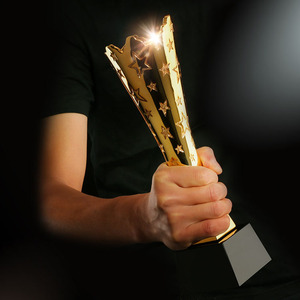 Trophées de récompense en métal en forme d'étoile pour réunion annuelle personnalisée, trophées de football, médailles en résine - Product Image 6