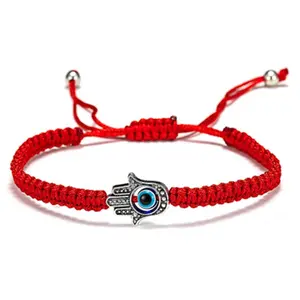 Pulsera de Macramé con <span class=keywords><strong>Hamsa</strong></span> y Ojo Turco, Brazalete de Moda - Product Image 1