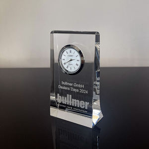 Reloj de mesa de regalo de escritorio de negocios con premio de trofeo de cristal personalizado - Product Image 3
