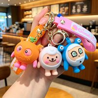 Expédition Rapide – Magnifique Porte-clés PVC en Forme de Monstre Animalier 3D Mignon avec Bracelet Porte-Bonheur et Breloques Lettres