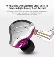 KZ ZS10 Pro Earphone Sport Hybrid Berkabel dengan Dynamic Balanced Armature, Tahan Air IPX-4, Desain Semi-in-Ear, Antarmuka 3.5mm