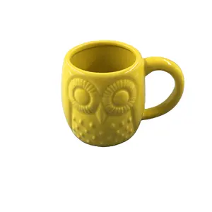Caneca de café com forma de coruja 3d, caneca de cerâmica direta da china 3d