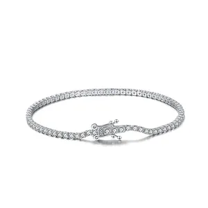 Factory Direct Sales 925 Sterling Silver Single Row Zircon Tennis Bracelet