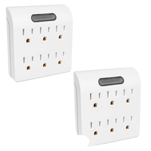 Multipresa a 6 Prese con Cappuccio di Sicurezza e LED, Sdoppiatore a 3 Poli, Confezione da 2 - Product Image 5