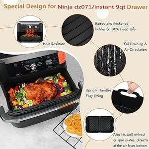 Air Fryer <b>Silicone</b> Liners for Foodi DZ071 7QT or Instant Flexbasket 10QT Air Fryer <b>Silicone</b> Liners Rectangular - Product Image 4