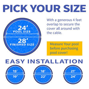 Couverture de <span class=keywords><strong>piscine</strong></span> industrielle OEM ODM en gros, ronde, triple, anti-vent, en PE, protection UV, 200 GSM, 21 pieds, pour l'hiver - Product Image 6