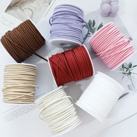 Aksesoris DIY Tali Bunga Warna-warni Kulit Rusa Suede Buatan Tangan Grosir 0.3mm Bahan Toko Bunga Segar Dikemas