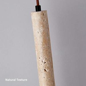 Lampe suspendue en tuyau LED Wabi Sabi 30CM, pierre jaune travertin, luminaire suspendu chic, salle à manger, cuisine, restaurant, table, chevet - Product Image 6