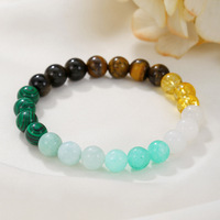 Bracelet en cristal fait main, bracelet élastique en perles pour homme et femme, obsidienne, œil de tigre, bracelet de couple