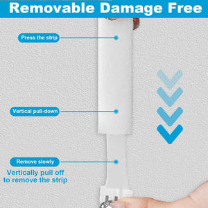 12 paires/sac blanc photo bande suspendue robuste sans dommage sans clous grande photo bande suspendue photo bande collante suspendue - Product Image 3