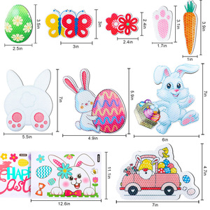 Aimants de réfrigérateur lapin de Pâques 2025, œufs et carottes, décorations de porte de garage tendance, aimants de réfrigérateur promotionnels pour fêtes - Product Image 1