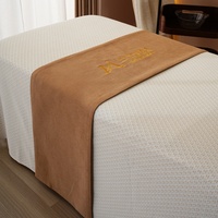 Velours brun clair élégant Design personnalisé 100 Polyester Salon de beauté chemin de lit facial drapeau de lit écharpe de lit