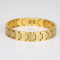 Bracelet de Thérapie Magnétique Rectangle en Acier Inoxydable 316, Style Punk Croco, Tendance, Personnalisable avec Logo Gravé, Meilleure Vente