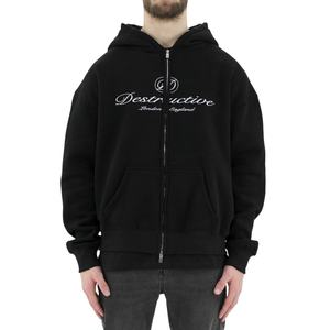 Sudadera con Capucha y Cremallera al por Mayor, Manga Larga, Logotipo Personalizado, Cremallera con Letras, Sudadera Holgada de Corte Cuadrado - Product Image 1