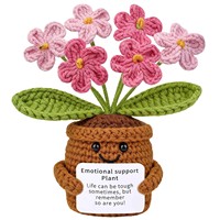 Ornements en laine faits main au crochet, fleurs artificielles en pot, décoration de bureau, cadeau créatif pour la fête des mères, Chine