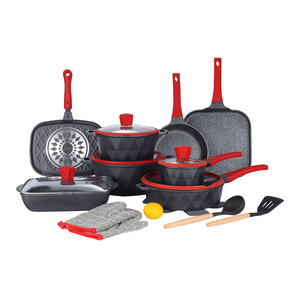 Donnor 21-Mảnh Súp Pan Chiên Bánh Pizza Tấm Đặt Lớn Kim Cương Không Dính Hiện Đại Granite Dưới Bìa Bền Vững Kim Loại Cho - Product Image 5