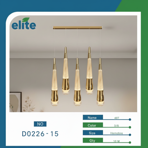 Lampada a sospensione in oro moderno caldo bianco 3000K CCT per la casa sala da pranzo ristorante Villa installazione a soffitto sospeso al coperto - Product Image 1