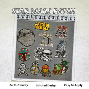 Écussons brodés thermocollants Star Wars pour vêtements - Tissu en toile écologique - Accessoires Yoda, Darth Vader, Mandalorien, Troopers - Product Image 2