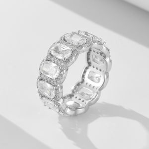 แหวนเพชรสำหรับงานแต่งงานแหวนสำหรับ925ที่ได้รับการรับรองสำหรับเพชรที่ปลูกในห้องปฏิบัติการชุบโรเดียมเงินแท้ - Product Image 3